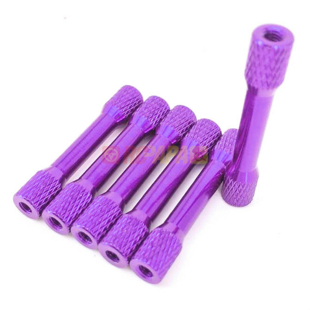 M3x30mm/35mm Round Aluminium Knurled Standoffs Spacer v3 Purple (6pc) - RC Papa