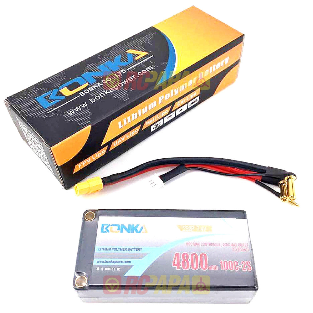 Bonka 4800mAh 100C 7.4V 2S2P Lipo Battery - RC Papa