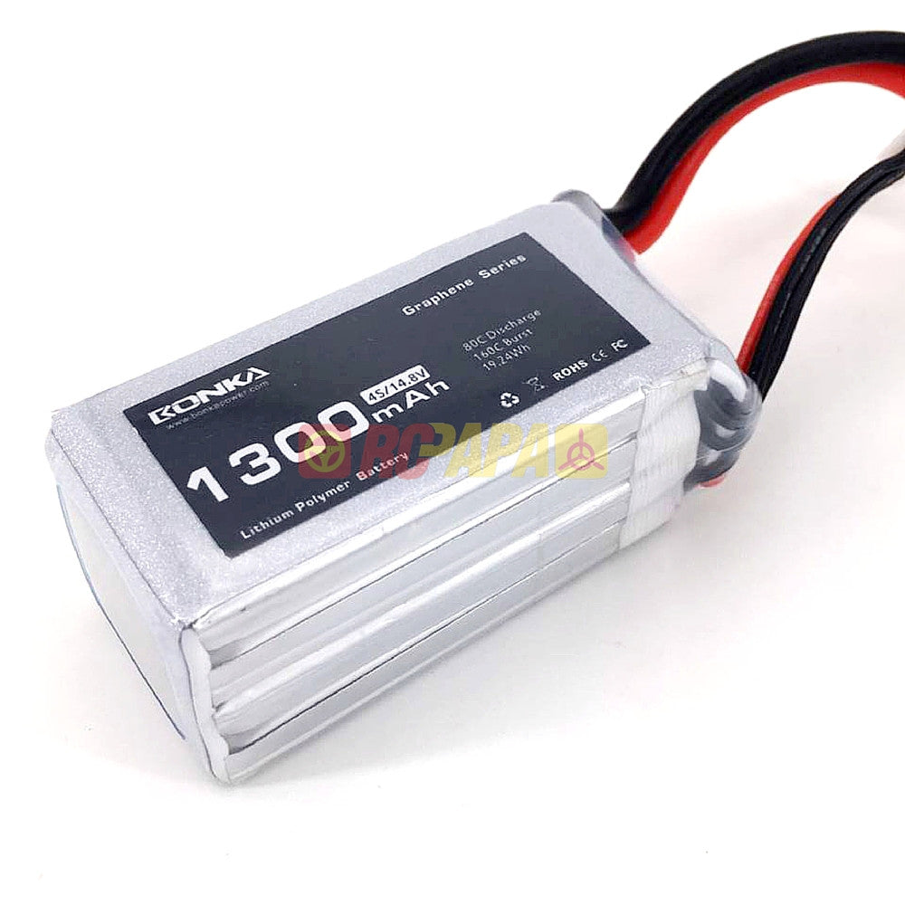 Bonka Graphene Series 1300mAh 80C 14.8V 4S Lipo Battery - RC Papa