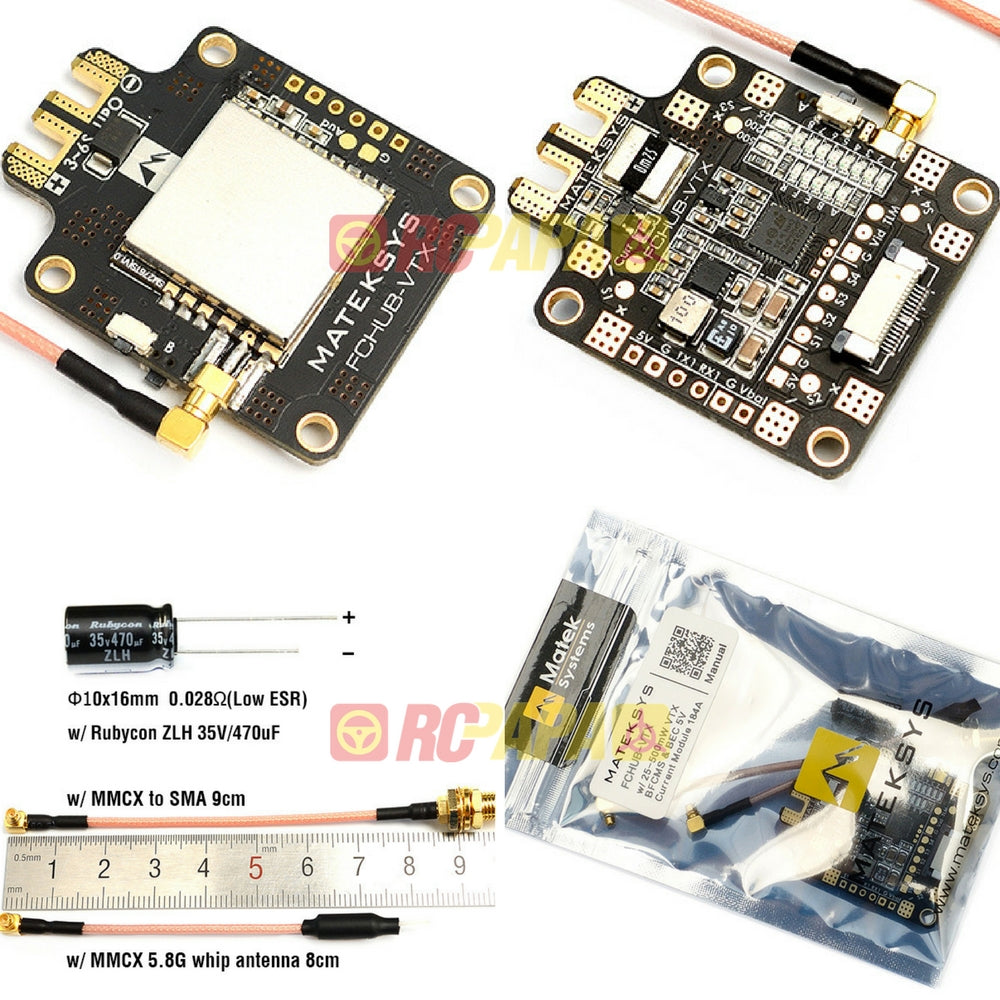 Matek FCHUB-VTX w/ 5.8G 25-500mW 40CH Switchable VTX - RC Papa