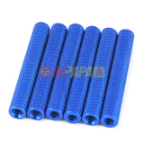 M3x35mm Round Aluminium Knurled Standoffs Spacer v2 Blue (6pc) - RC Papa