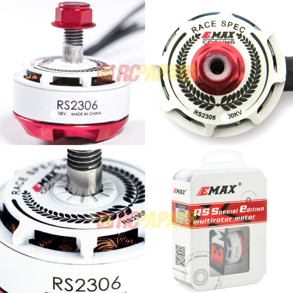 Emax RS2306 2750KV/2400KV Brushless Motor for FPV Racing (White Edition) - RC Papa