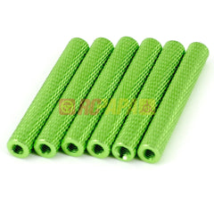 M3x35mm Round Aluminium Knurled Standoffs Spacer v2 Green (6pc) - RC Papa