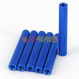 M3x35mm Round Aluminium Knurled Standoffs Spacer v2 Blue (6pc) - RC Papa