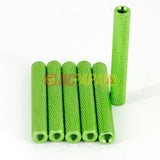 M3x35mm Round Aluminium Knurled Standoffs Spacer v2 Green (6pc) - RC Papa