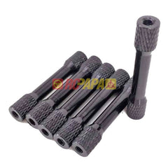 M3x30mm/35mm Round Aluminium Knurled Standoffs Spacer v3 Black (6pc) - RC Papa