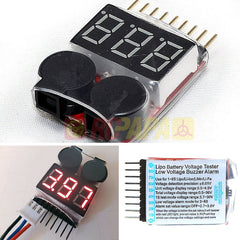 AOK Lipo Battery Voltage Tester Low Voltage Alarm 1S-8S - RC Papa