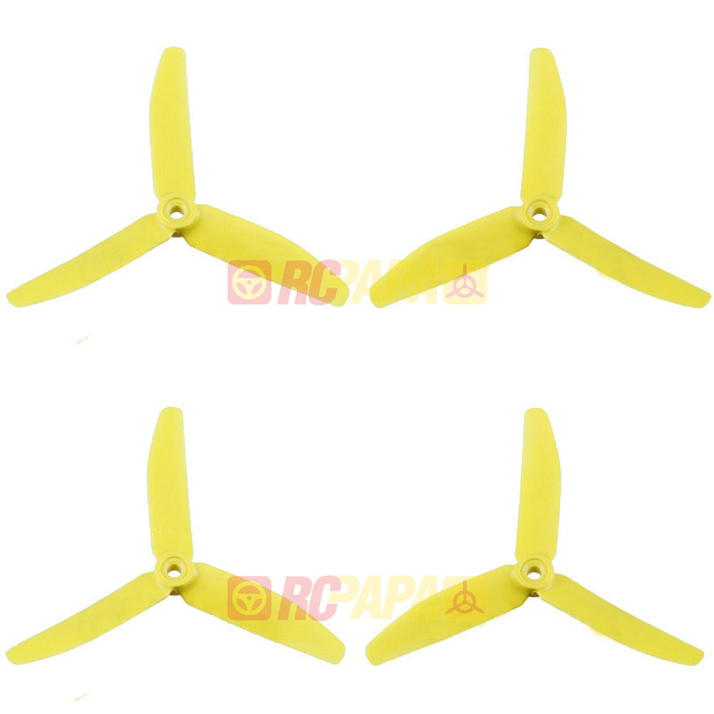 HQ 5" 5x4x3 Tri-Blade Glass Fiber Propellers (Rotor Riot Yellow) - RC Papa