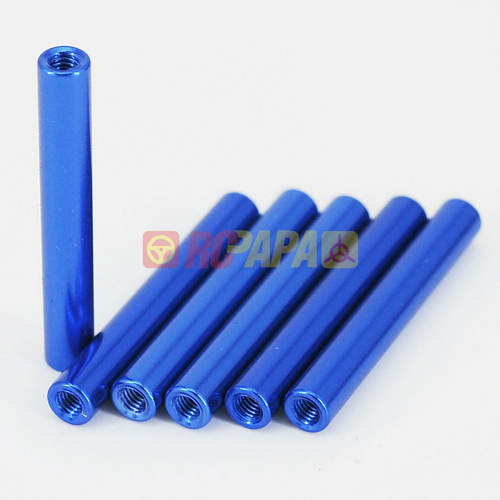 RCPapa M3x35mm Round Aluminium Standoffs Spacer Blue (6pc) - RC Papa