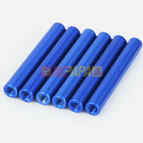 RCPapa M3x35mm Round Aluminium Standoffs Spacer Blue (6pc) - RC Papa