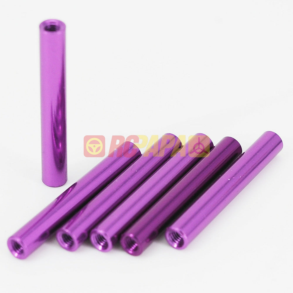 RCPapa M3x35mm Round Aluminium Standoffs Spacer Purple (6pc) - RC Papa