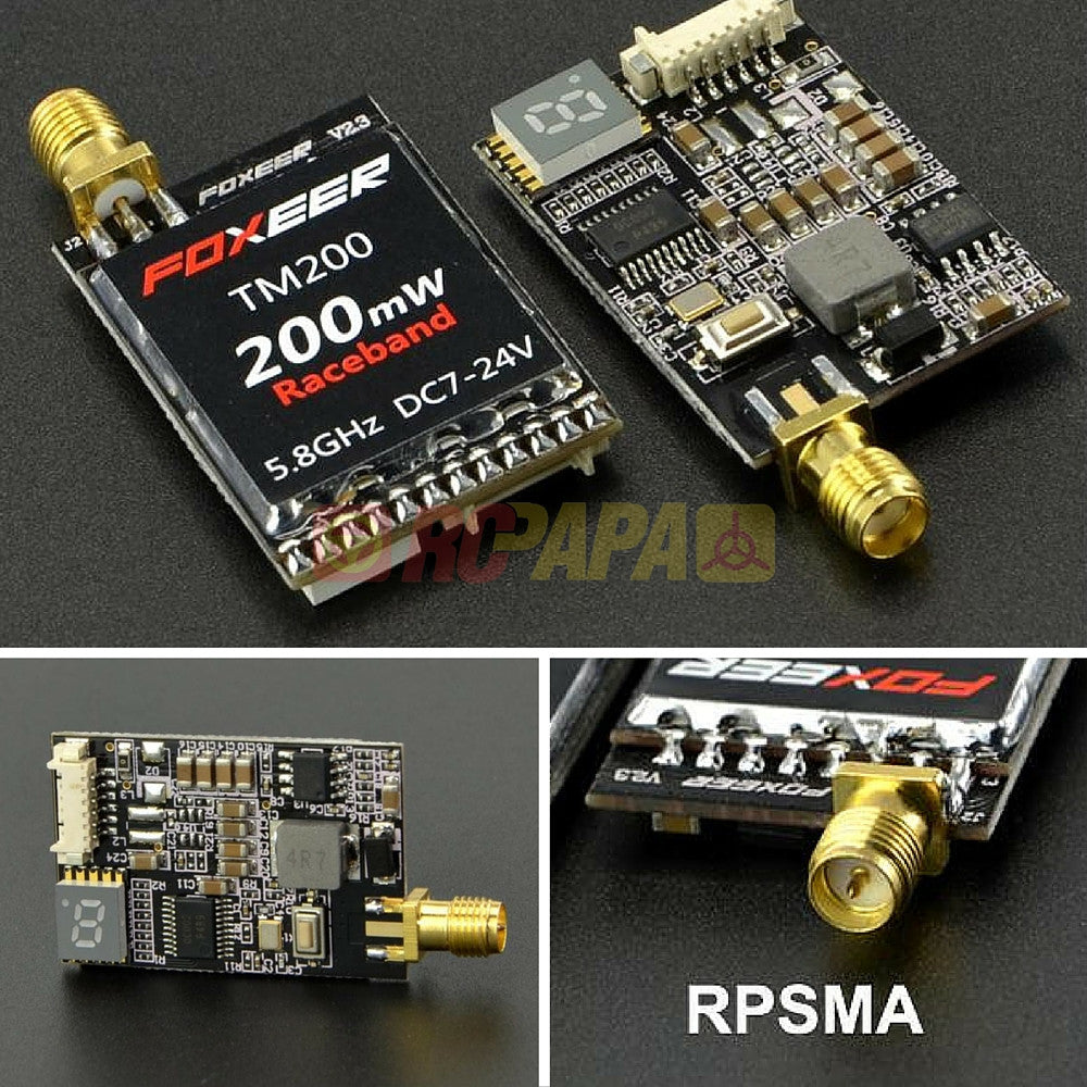 Foxeer 5.8GHz 200mW 40CH TM200 Raceband VTX Mini Video Transmitter for FPV - RC Papa