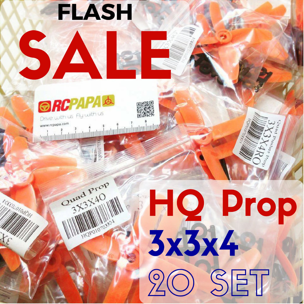 20 Set HQ 3x3x4 Propellers (Orange) - RC Papa